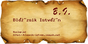 Blázsik István névjegykártya